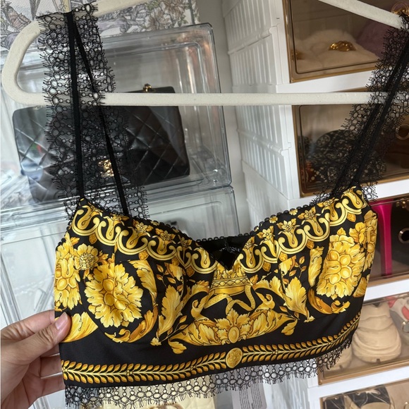 Baroque-Print Lace-Trimmed Silk-Twill Top - Picture 12 of 12